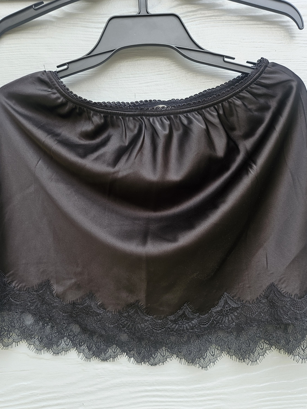 Black Lace Trim Half Slip - Women's Intimate Layer
